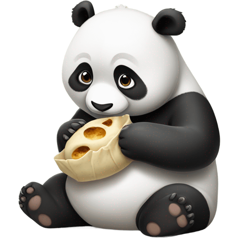 Panda eating dumplings emoji