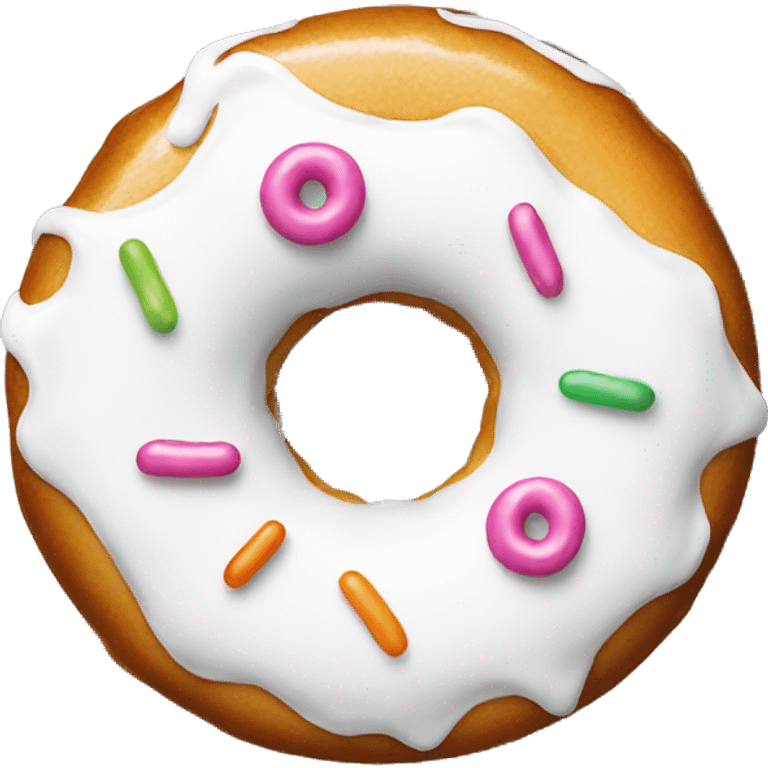 Donut in white glaze emoji