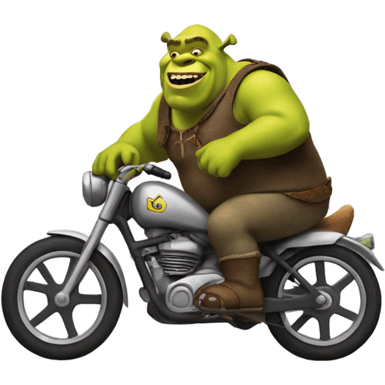 Shrek on a bike emoji