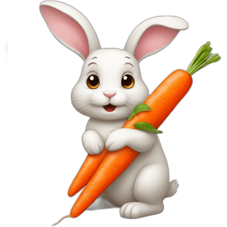 a bunny with a carrot emoji