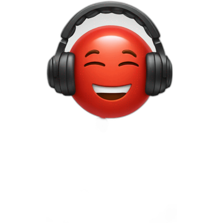 red candy with headphones emoji