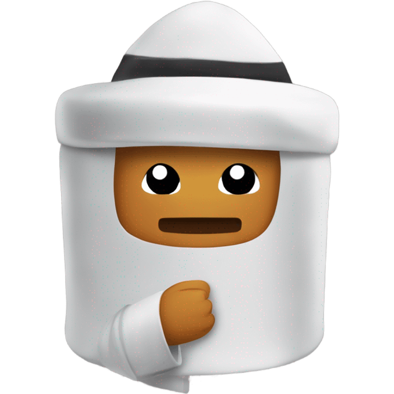 A￼ chicken nugget among us shaped and wearing a muslim hat and with a male Roblox face  emoji