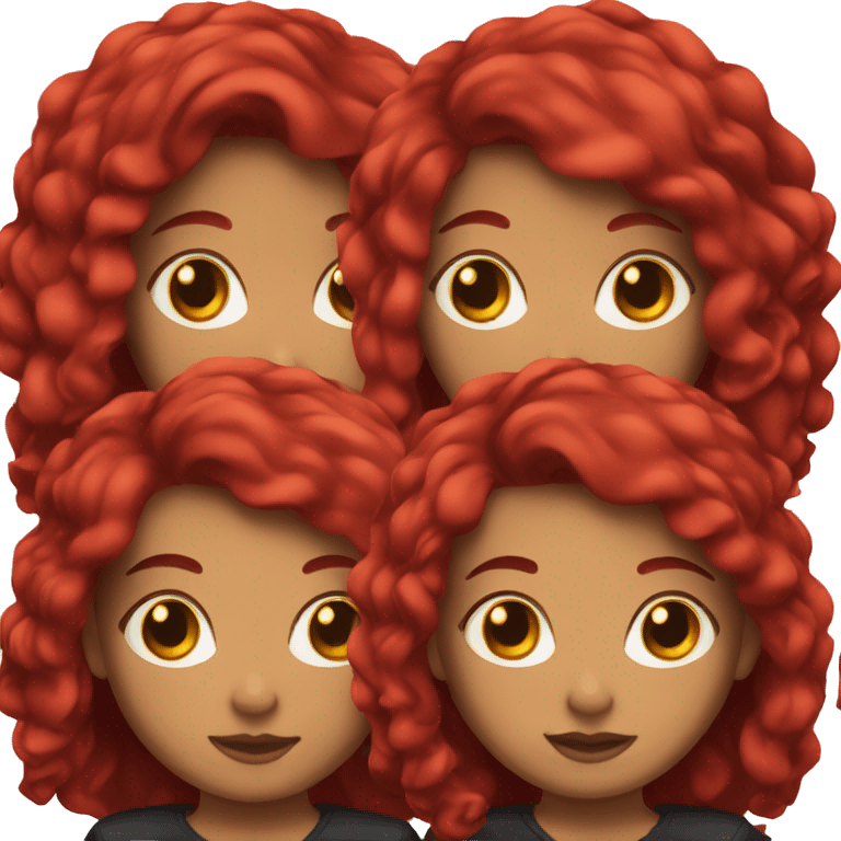 Girl with black and red hair emoji