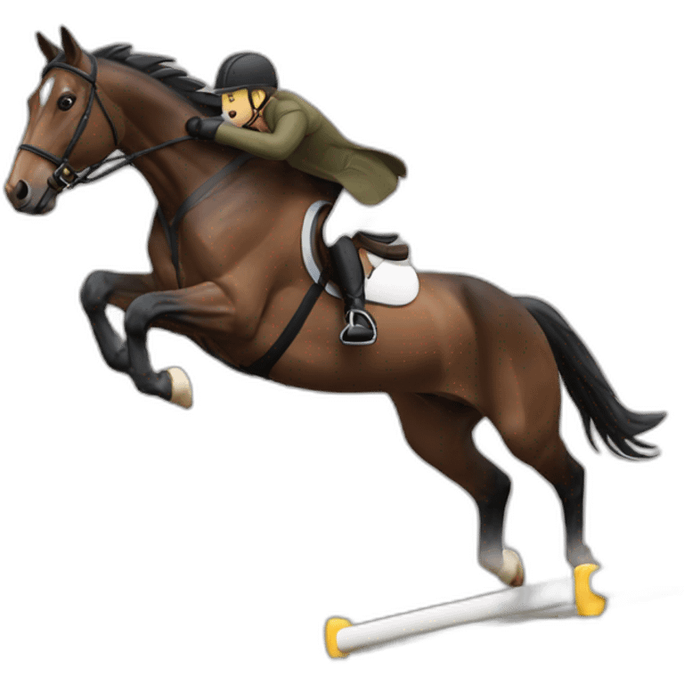 Cheval en saut d’obstacle emoji