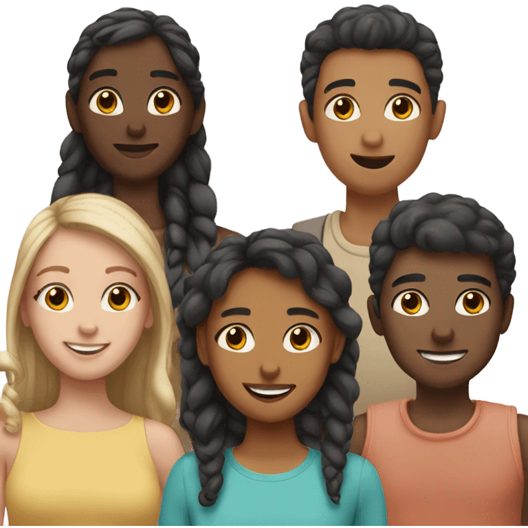 5 people only one skin color emoji