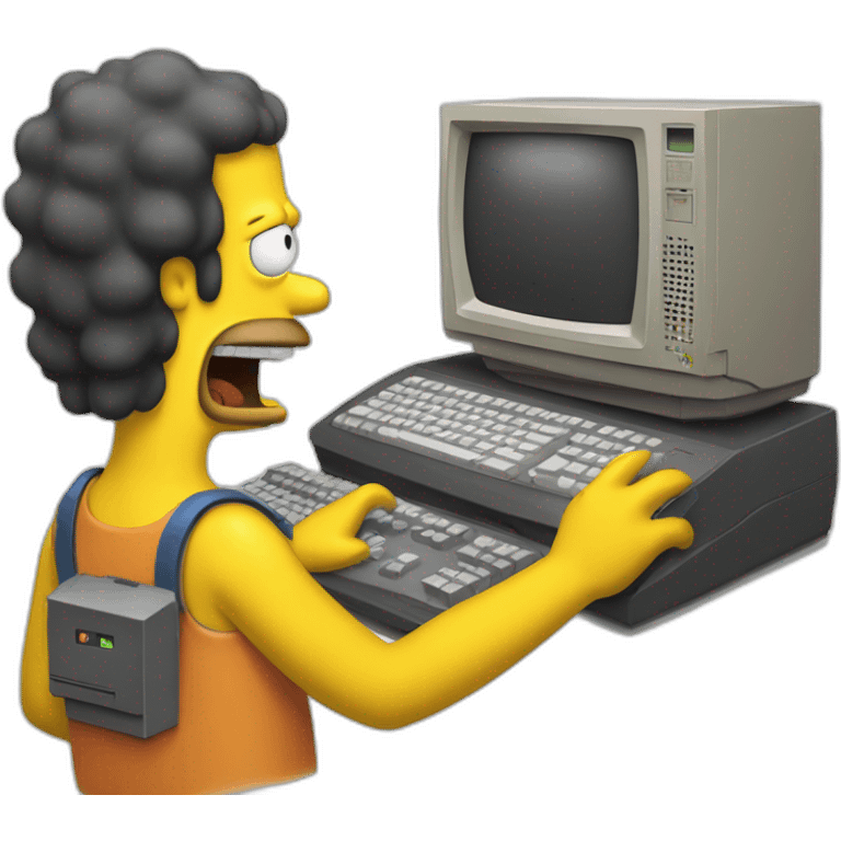 homer simson with a computeur emoji