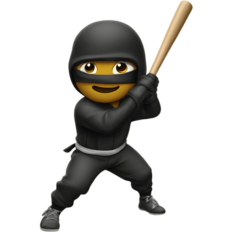 Ninja swinging a baseball bat emoji