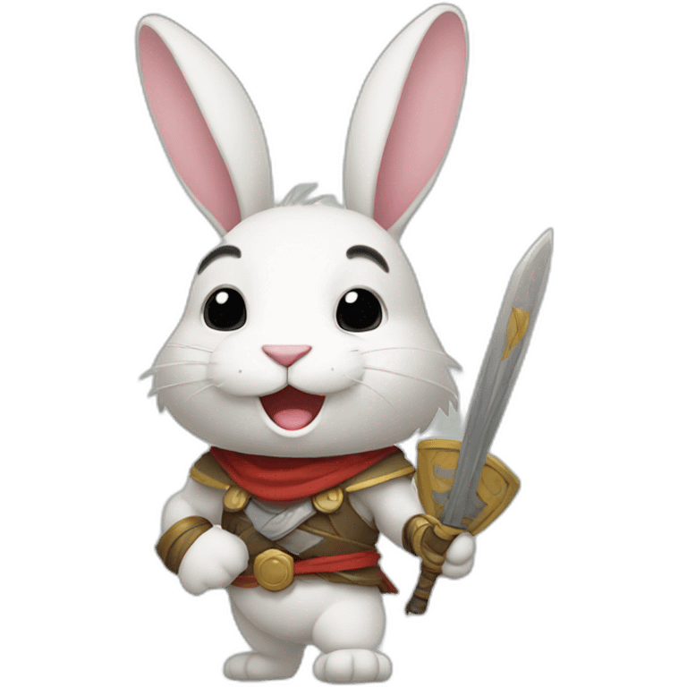 Happy warrior rabbit emoji