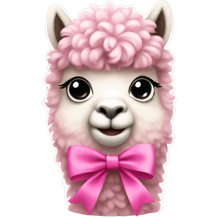 pink alpaca with a bow emoji