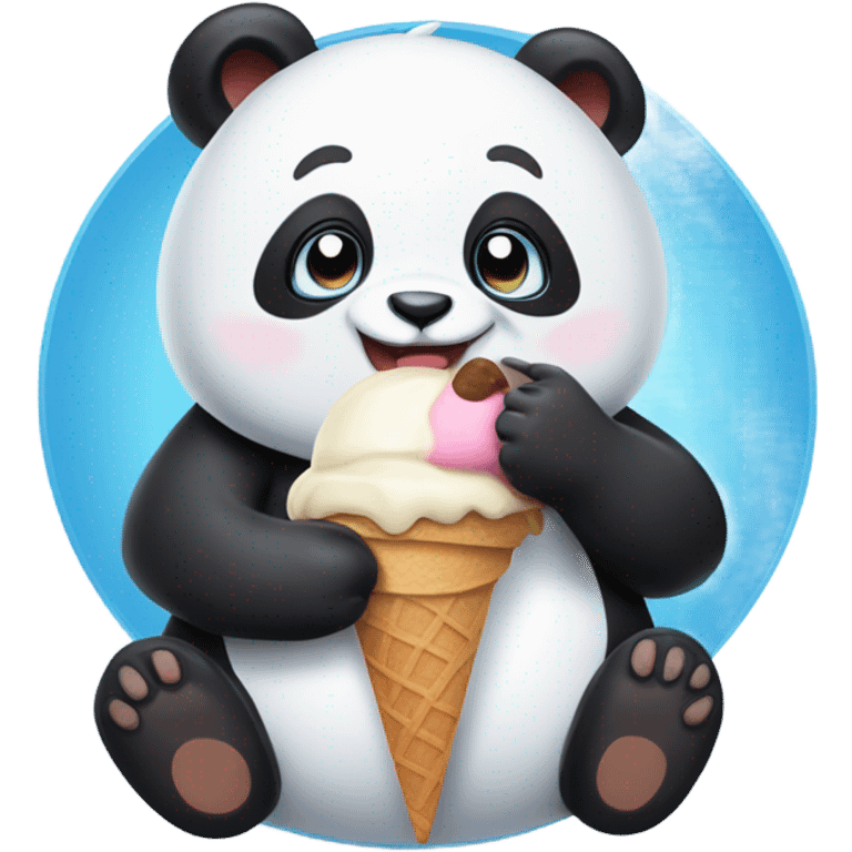 Panda eating ice cream emoji