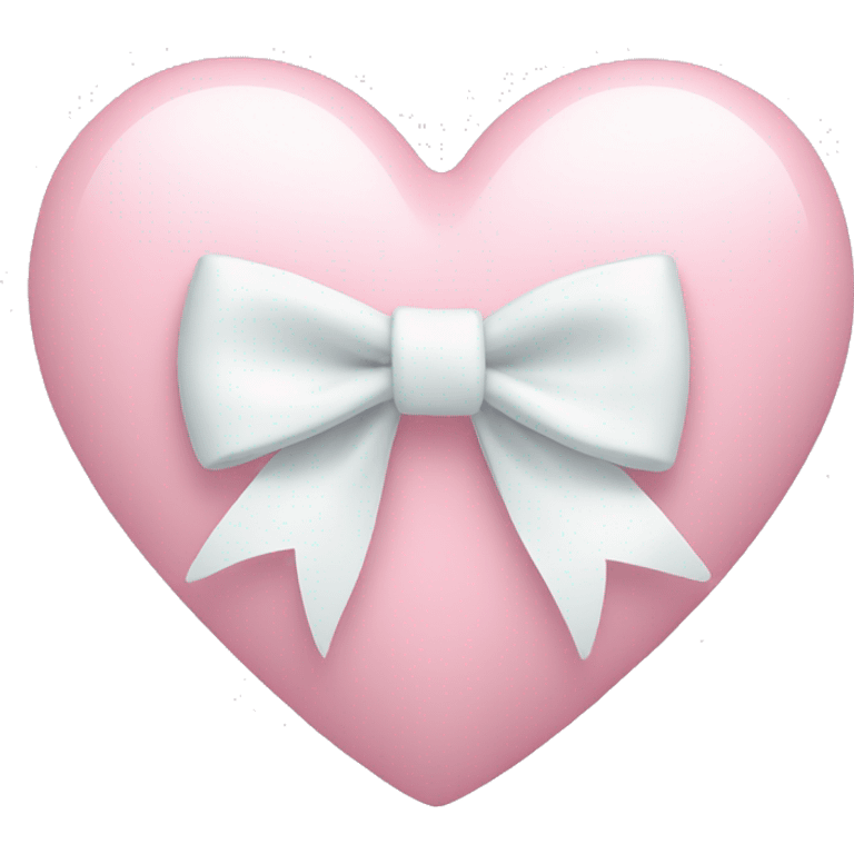 Pastel pink heart with white bow emoji