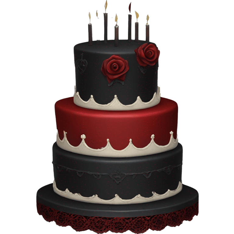 Gothic Black and red vintage cake emoji