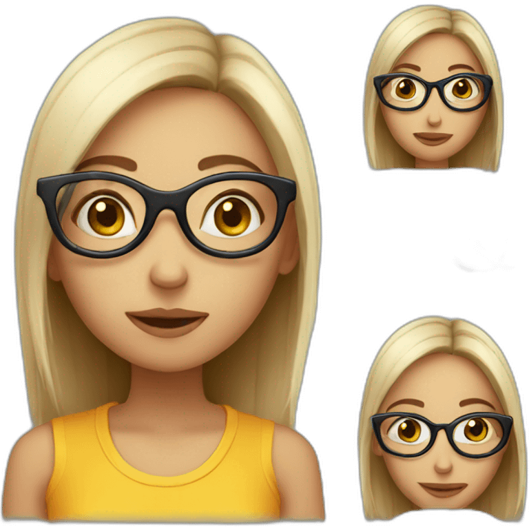 girl peering strange glasses emoji