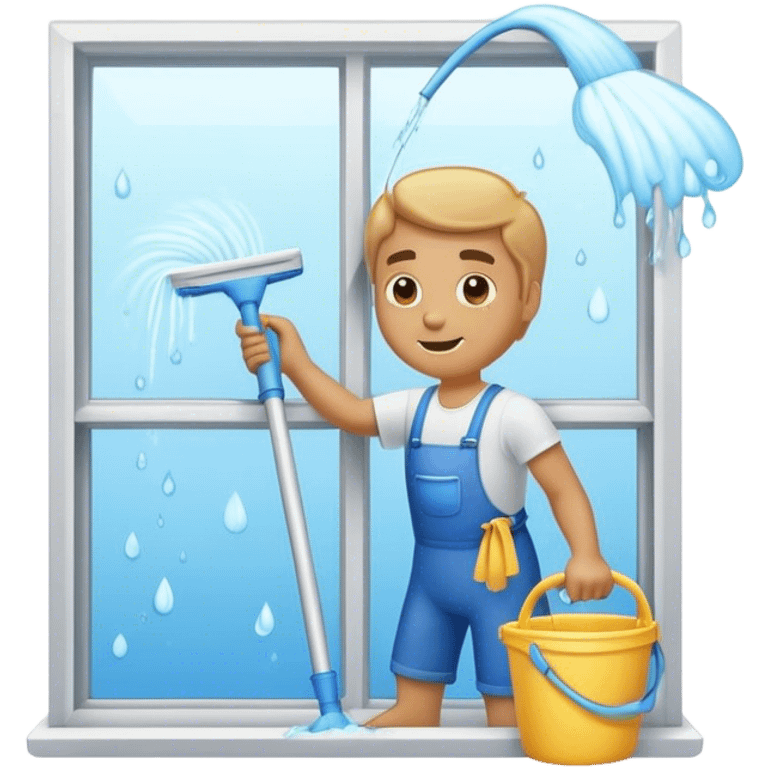 guy cleaning windows water emoji