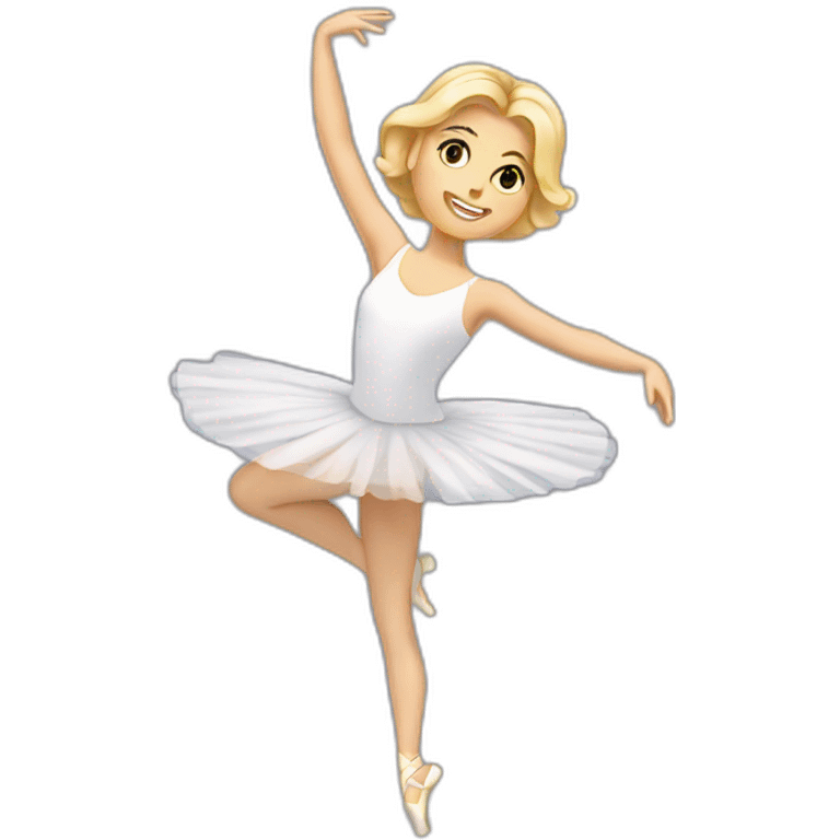 femme blonde sur un ballet emoji