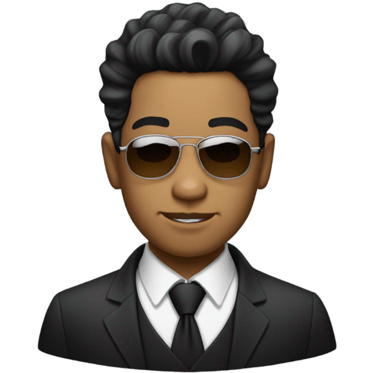 indoneia man with comma hair wearing mafia fashion emoji