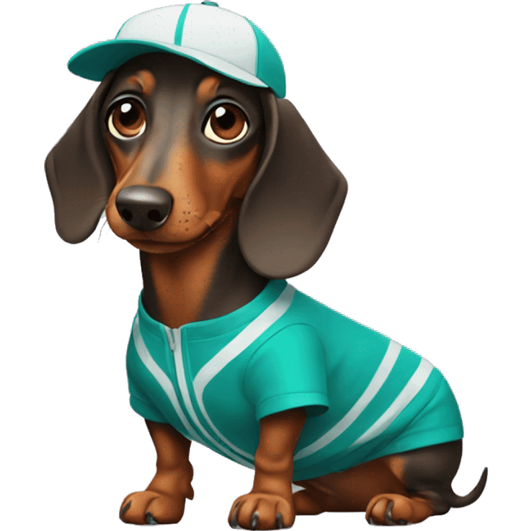 Dachshund wearing Tennis Outfit  emoji