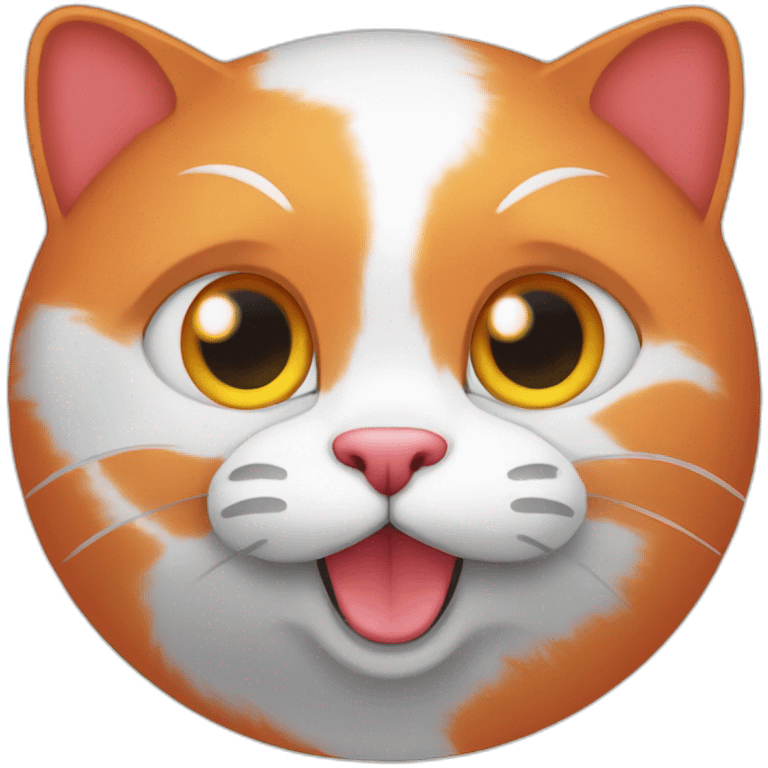 red cat playing with an aluminium ball emoji