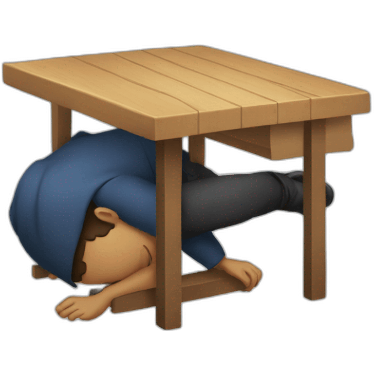 Drunk man sleeping under a table emoji