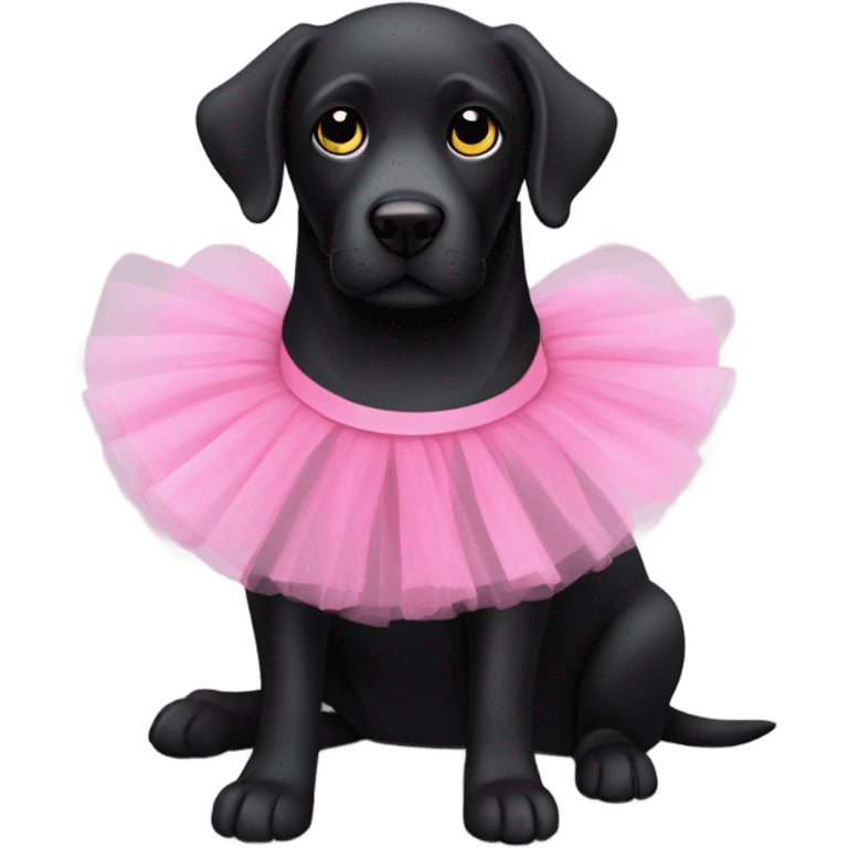 Black Labrador with tutu emoji