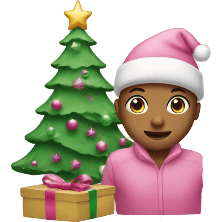 Pink & green Christmas  emoji