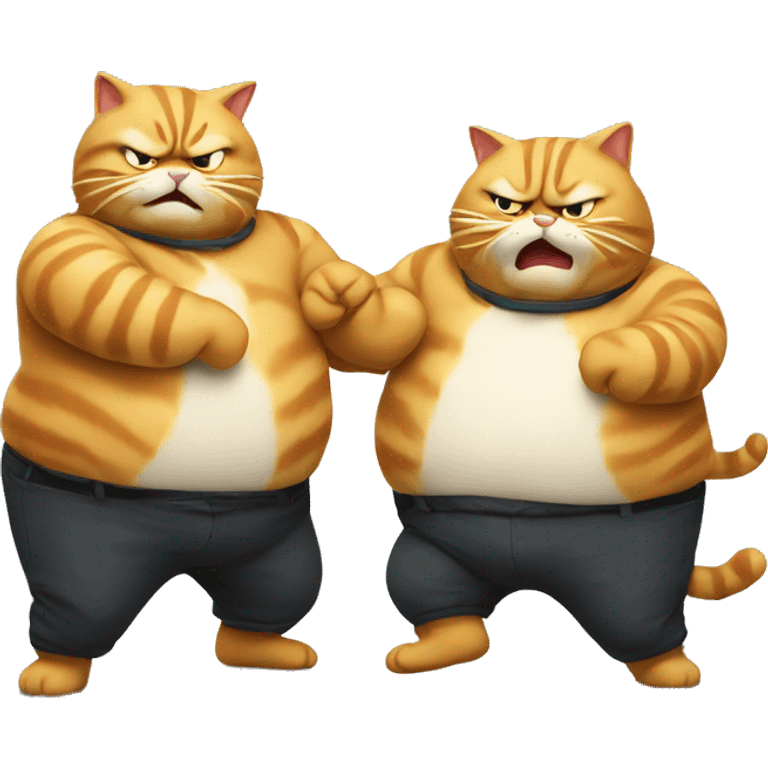 2 fat cats fighting emoji