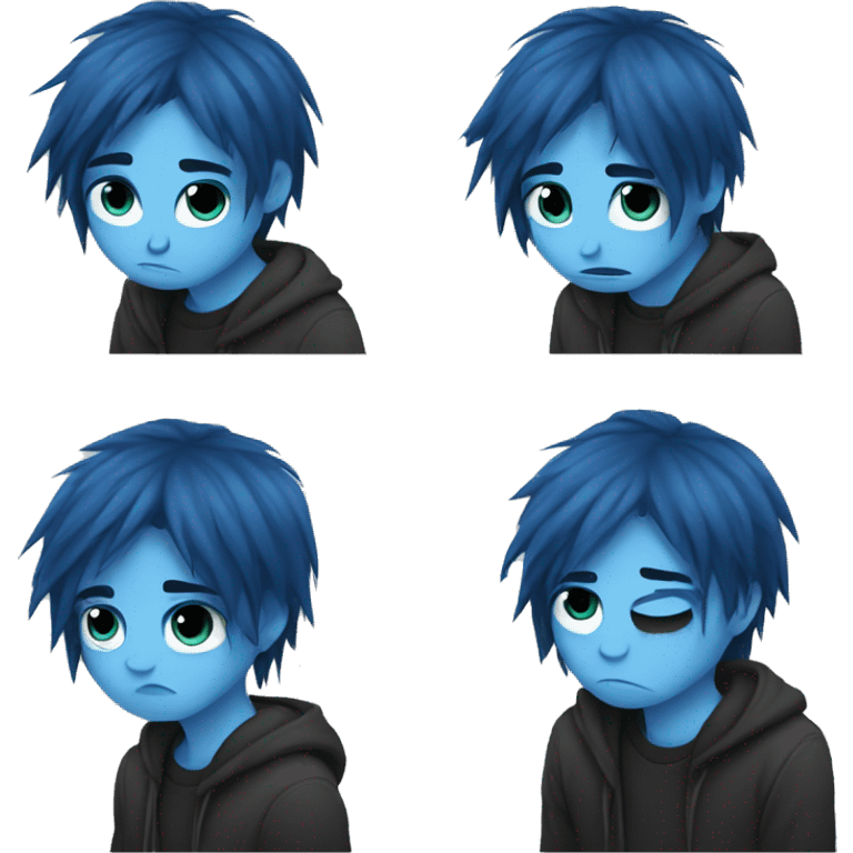 emo sad blue emoji