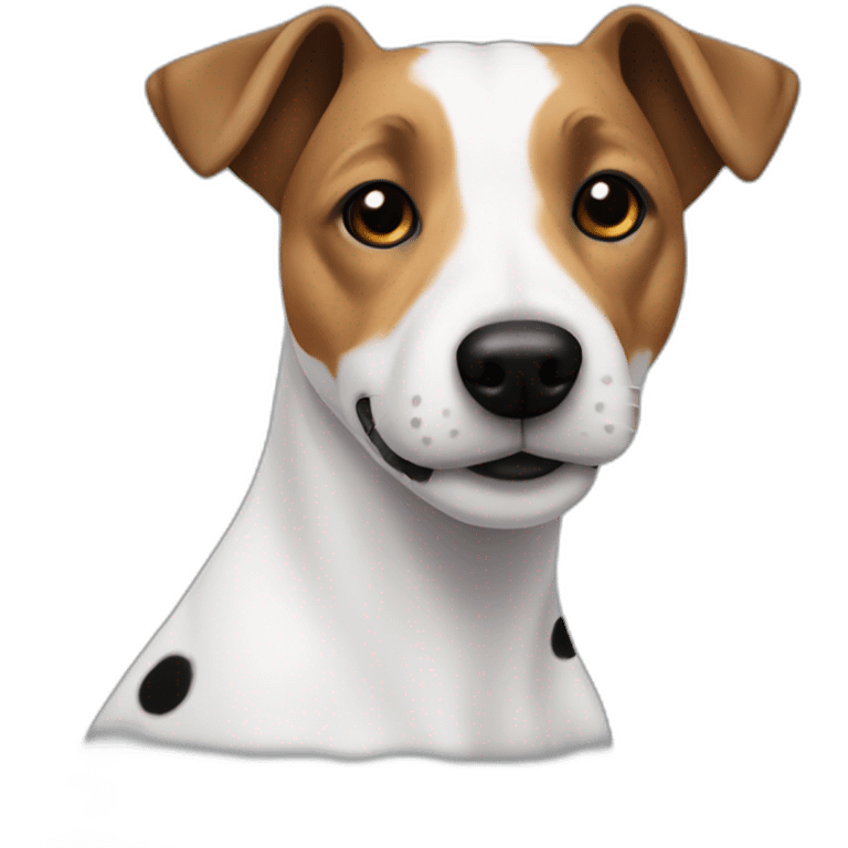 Jack Russell with black spot emoji