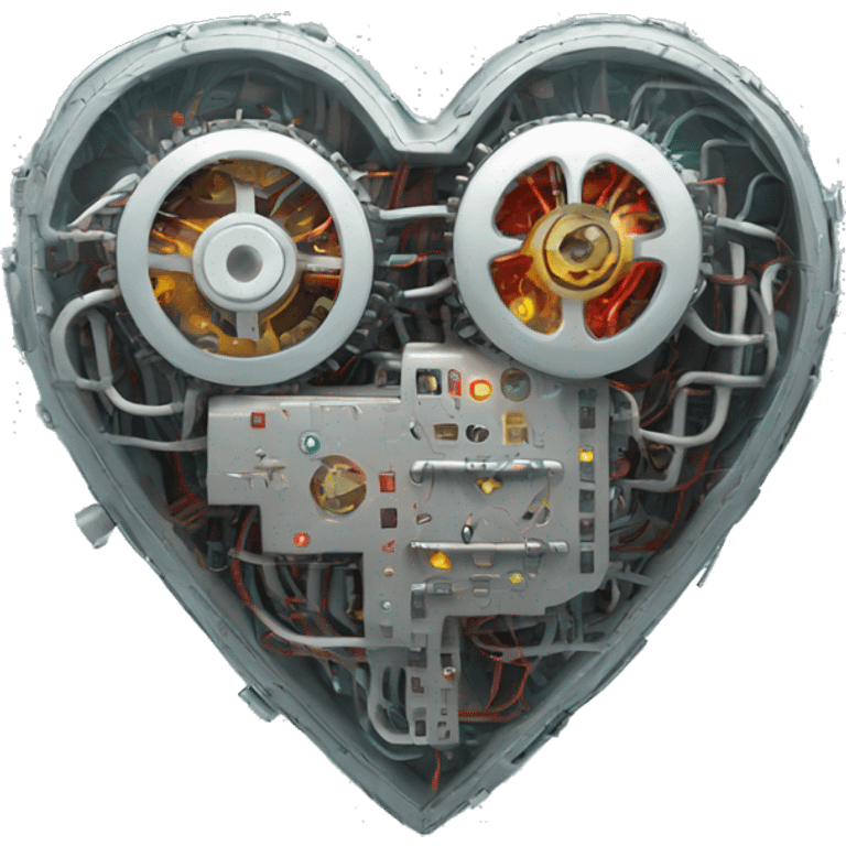 Mechanical heart with circuits emoji