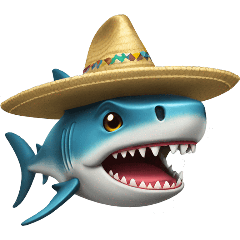 Tiburón con sombrero  emoji