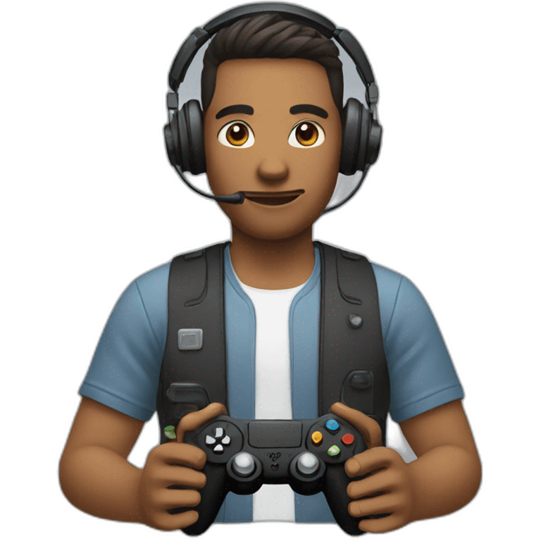 A gamer with a controller emoji