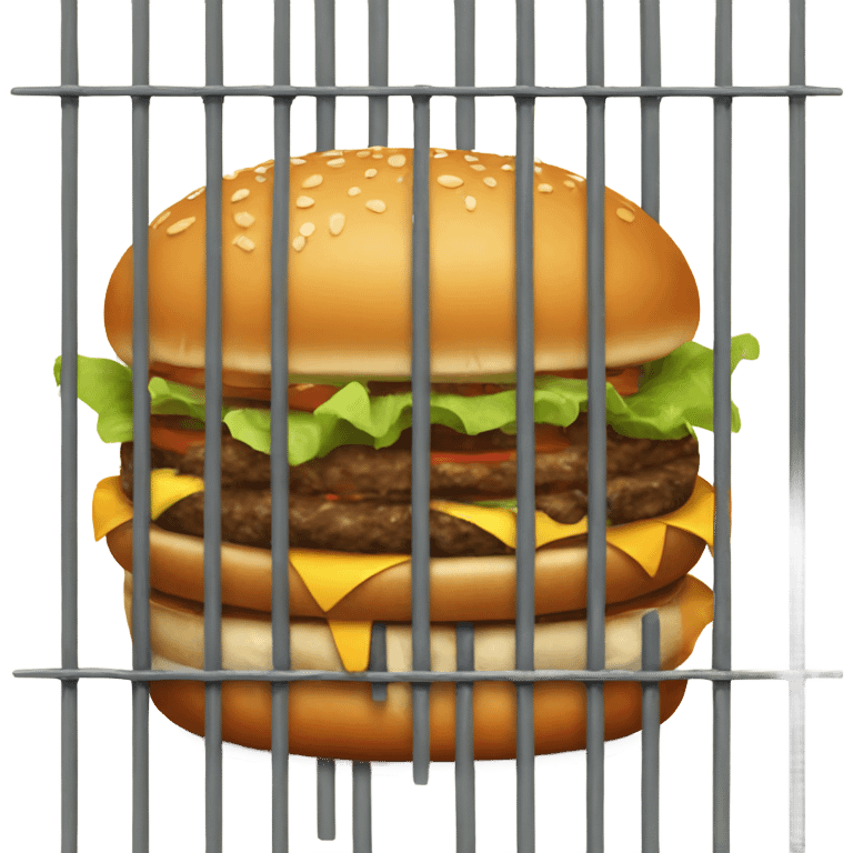 burger behind prison bars  emoji