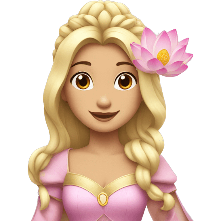 Lotus disney princess with Lotus flower emoji