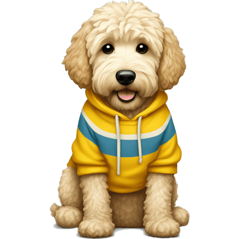 Golden doodle with a sweatshirt  emoji