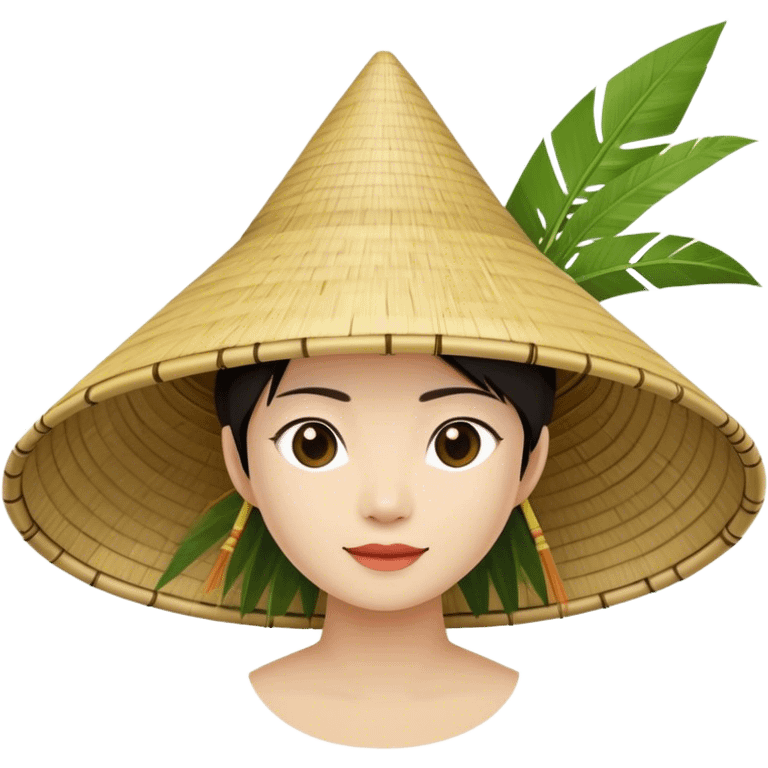 ​Cinematic Realistic Traditional Vietnamese Nón Lá, depicted as a delicately crafted conical hat made of bamboo and palm leaves with subtle texture and natural wear, evoking authentic cultural heritage, please show the hat only emoji