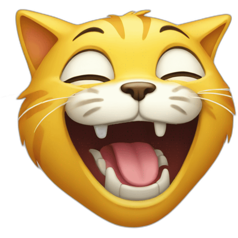 yellow cat laugh emoji