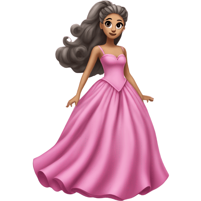 Realistic Ariana Grande as Galinda from wicked wearing long flowing pink dress  emoji