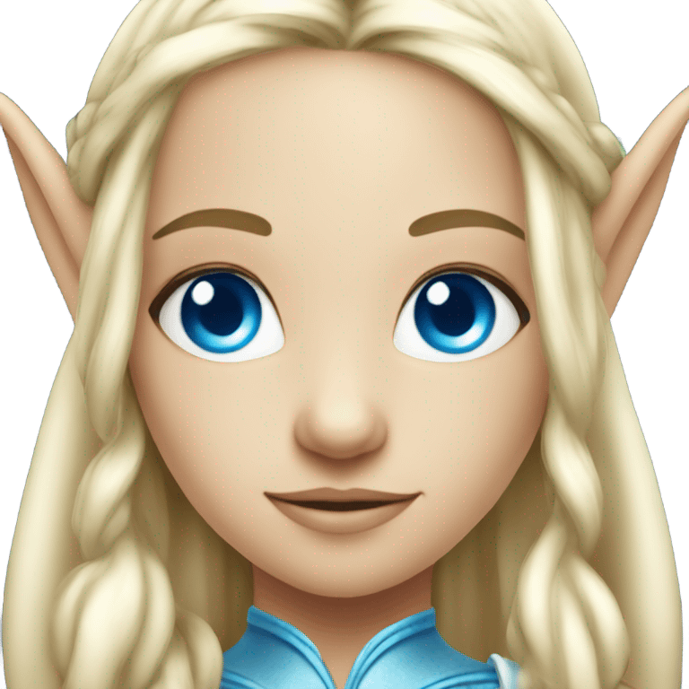 Gorgeous blond elf princess with blue eyes  emoji