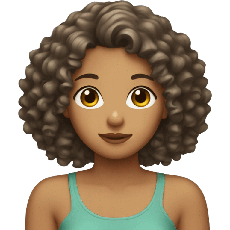 Girl with curly hair  emoji