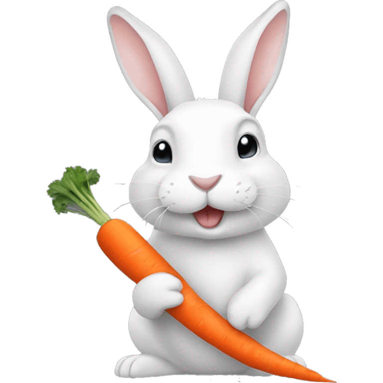 Rabbit eating carrot emoji