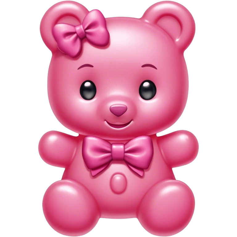 pink girl gummy bear with bow emoji