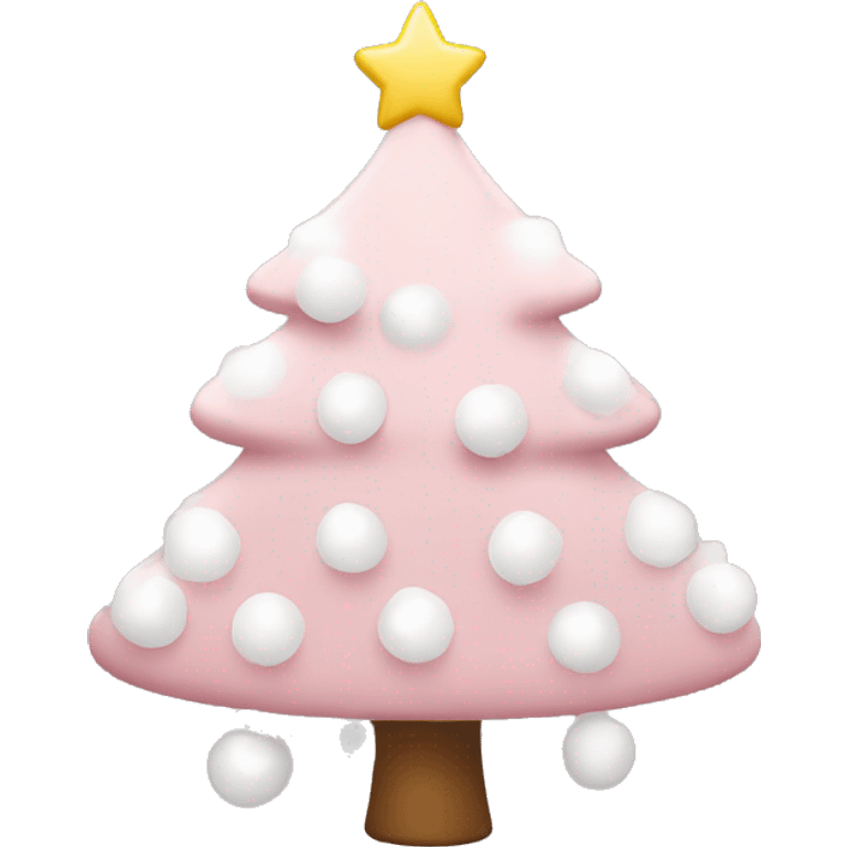 Light pink Christmas tree with white decorations emoji