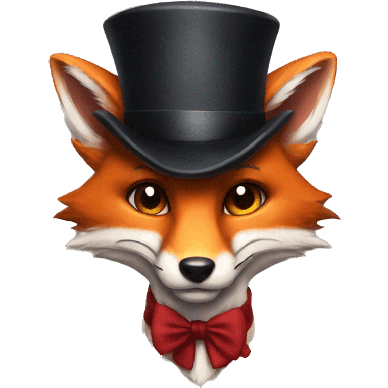 fox wearing tophat :3 emoji