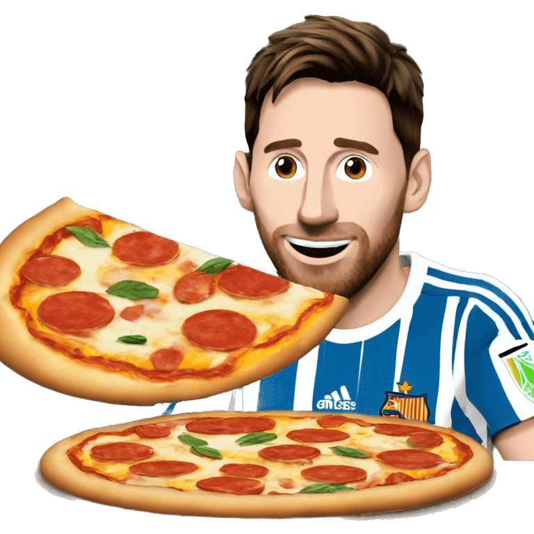 Messi qui mange une pizza emoji