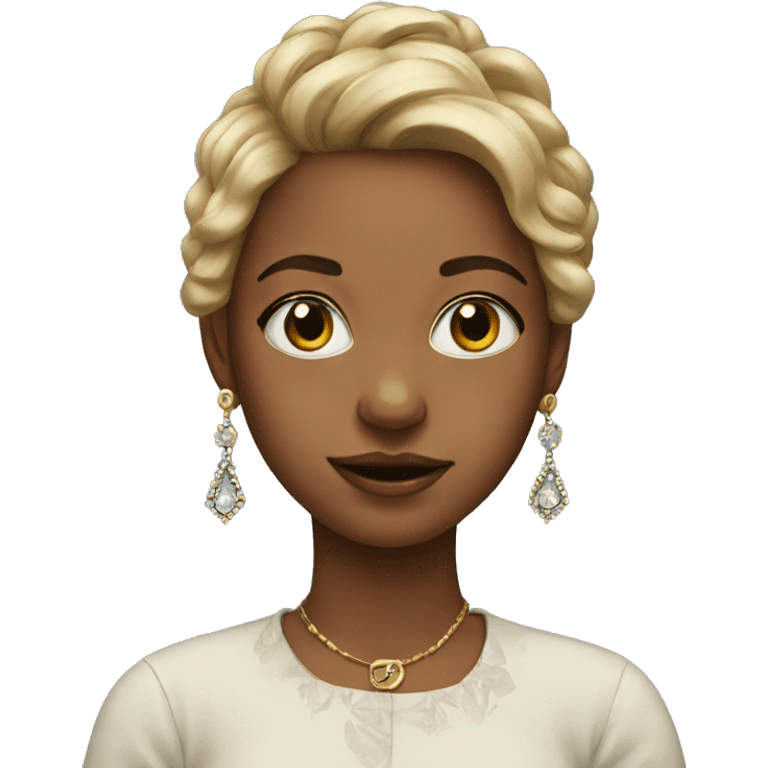 portrait of a girl with earrings emoji