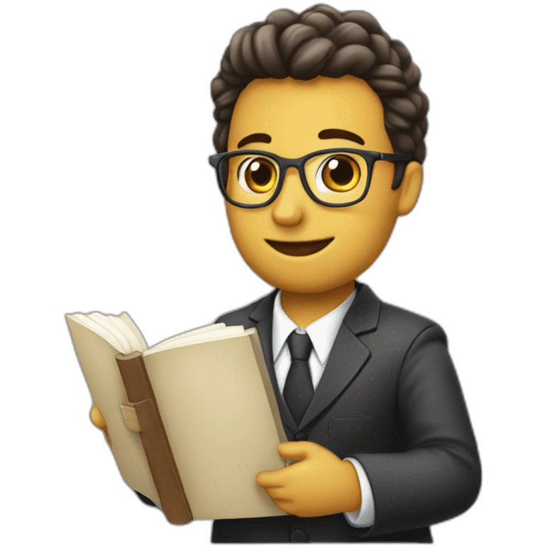 méditer assis en tailleur avec un livre emoji