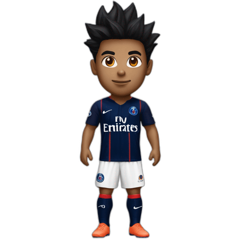 san goku head with a psg home kit emoji