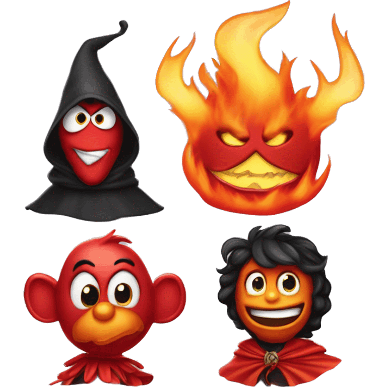 Inferno Elmo: The Ember Imp

Elmo Disney Villain: The Ember Imp A mischief-seeking, fiery villain with a playful smirk, The Ember Imp sets traps, wearing a flickering cape of flame and appearing in bursts of heat. emoji