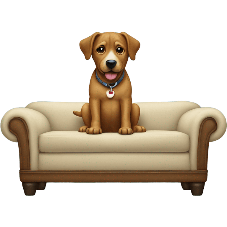 a couch with a dog on it emoji