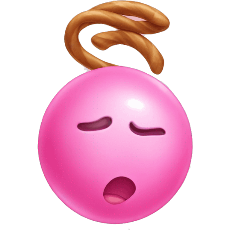 Pink bubble gum emoji